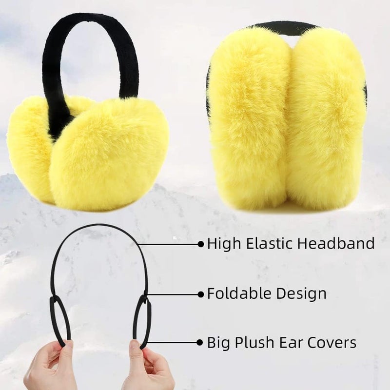 Peecabe Winter Women Earmuffs Faux Fur Girls Ear muffs Warm Unisex Kids Ear Covers Foldable Outdoor Boy Ear Warmers for Women - Image 2
